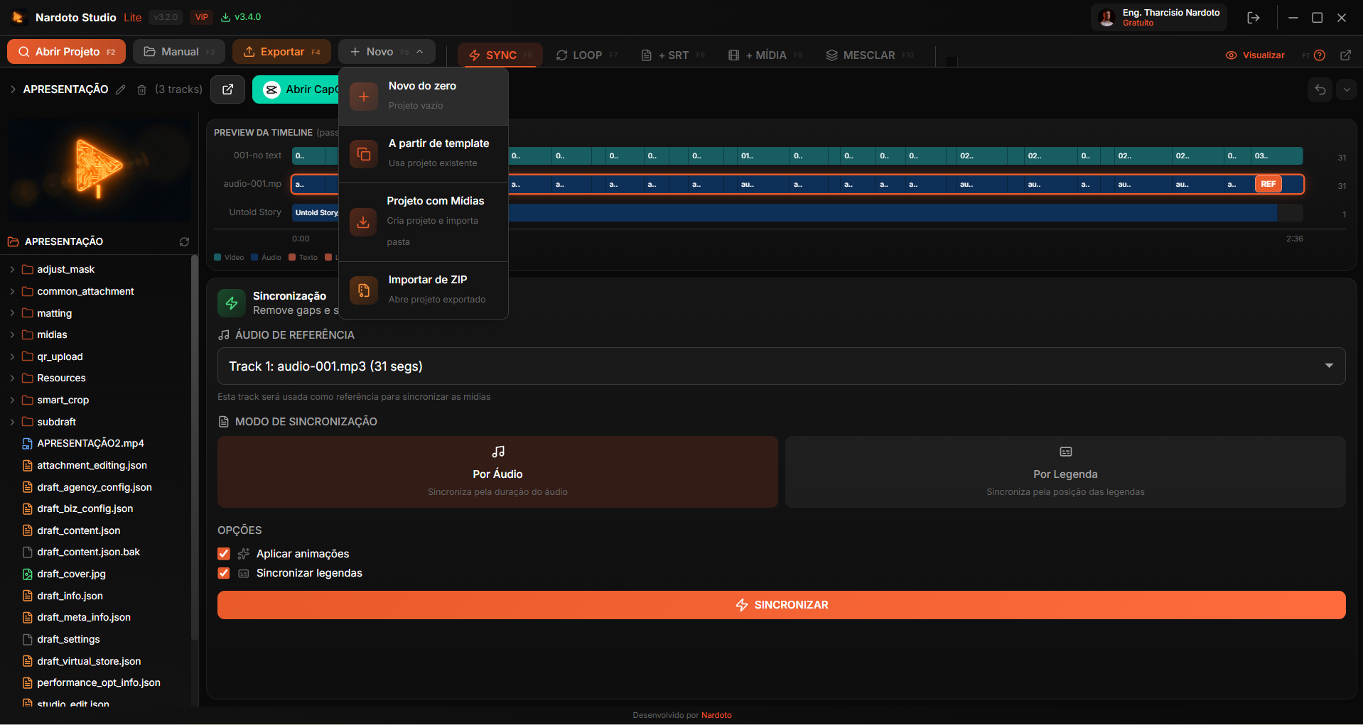Exportar e importar projetos